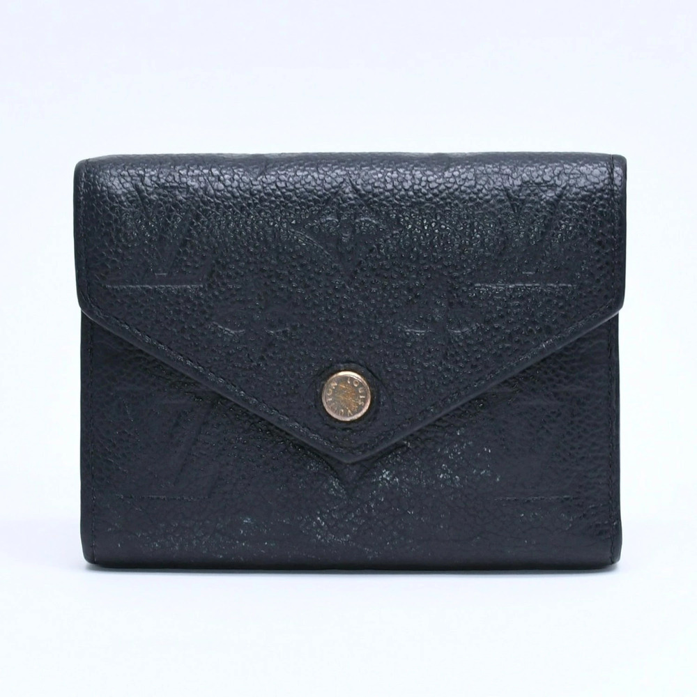 LOUIS VUITTON Portefeuille Victorine Tri fold Wallet Monogram Empreinte Black